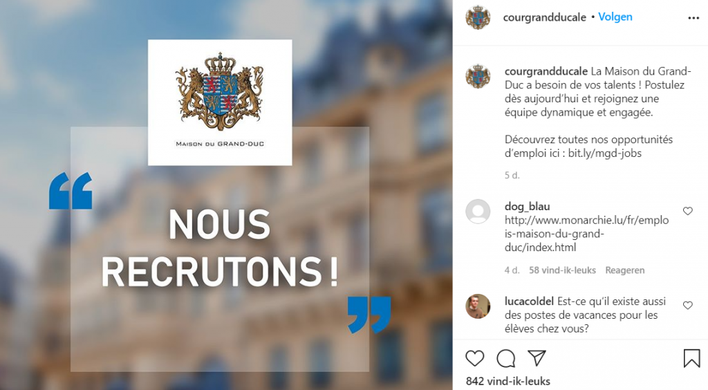 Luxemburg Instagram Vacatures Hof