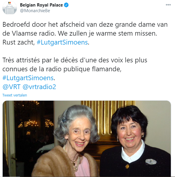Twitter Screenshot België Radiopresentatrice