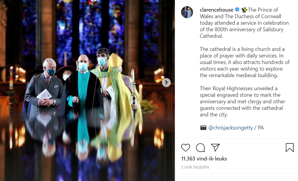 Charles In Kerk December 2020 Instagram Screenshot 1