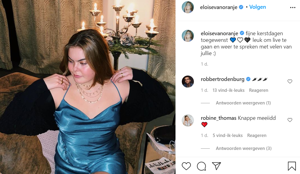 Eloise Screenshot Instagram Kerst 2020
