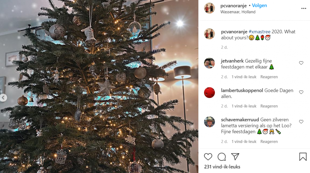 Pieter Christiaan Kerstboom Screenshot Instagram December 2020 Foto 2