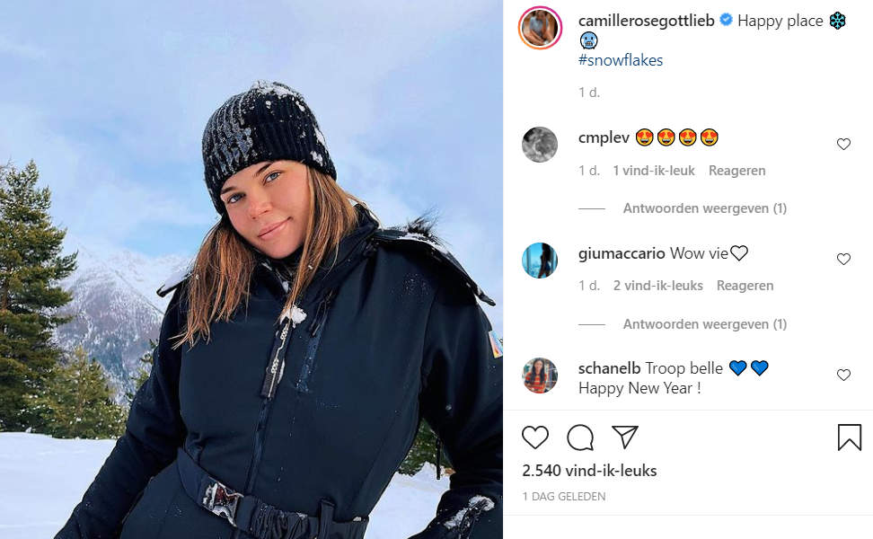 Camille Dochter Van Stéphanie In De Sneeuw Instagram Screenshot