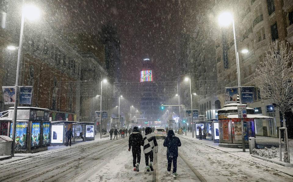 Madrid Januari 2021 Sneeuwval Anp
