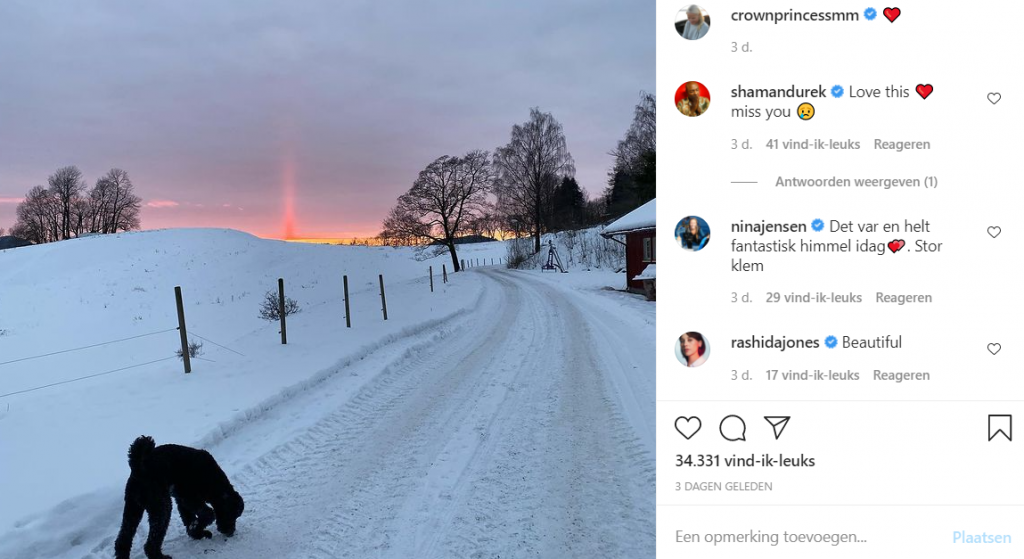 Mette Marit Sneeuwfoto Screenshot Instagram