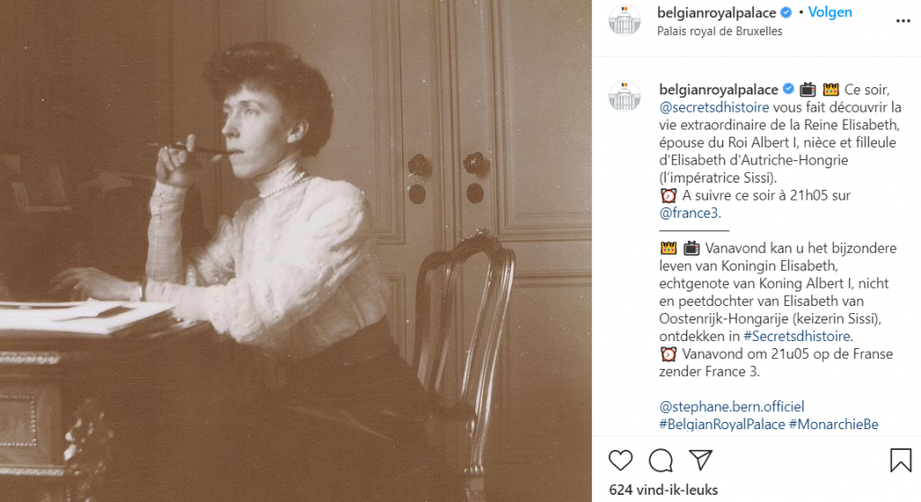 Screenshot Instagram Belgian Royal Palace
