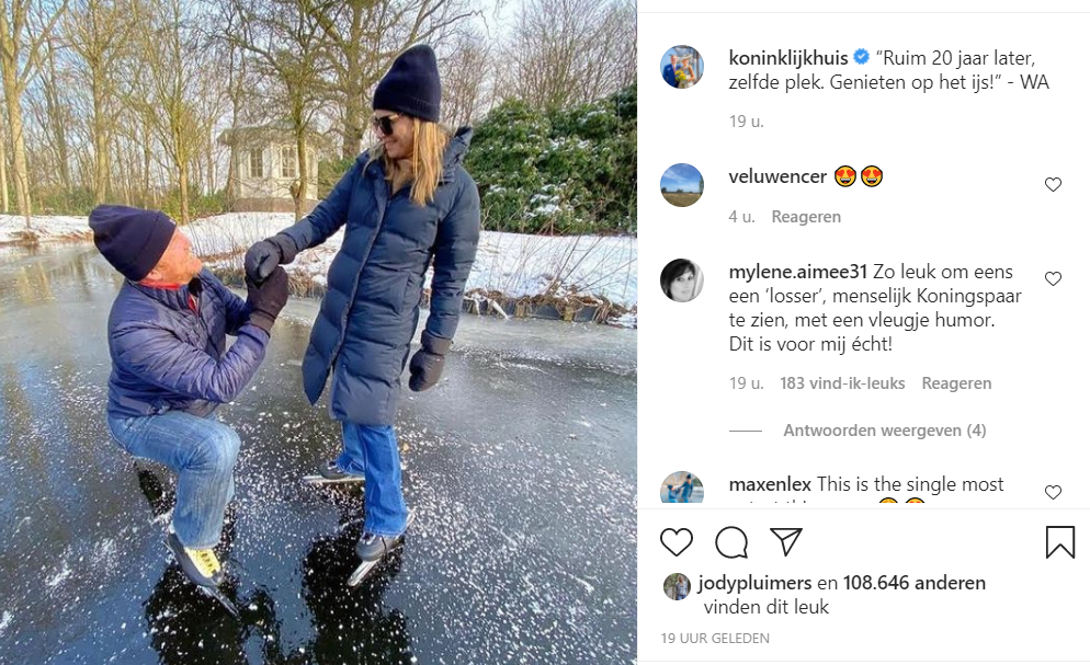 Willem Alexander Aanzoek Máxima Screenshot Instagram Februari 2021