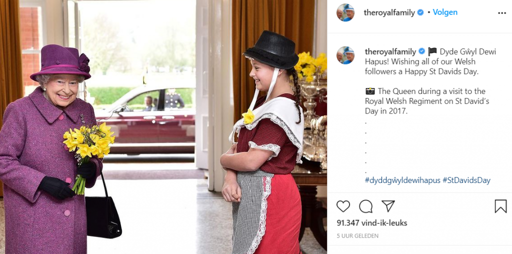 Elizabeth Met Narcissen Screenshot Instagram Maart 2021
