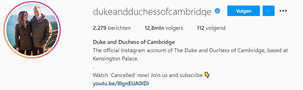 Nieuwe Instagram Naam Kate En William Screenshot Mei 2021
