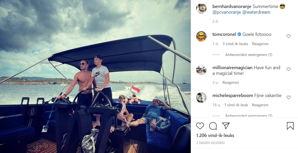 Bernhard Jr. Op Boot Augustus 2021 Sceenshot Instagram