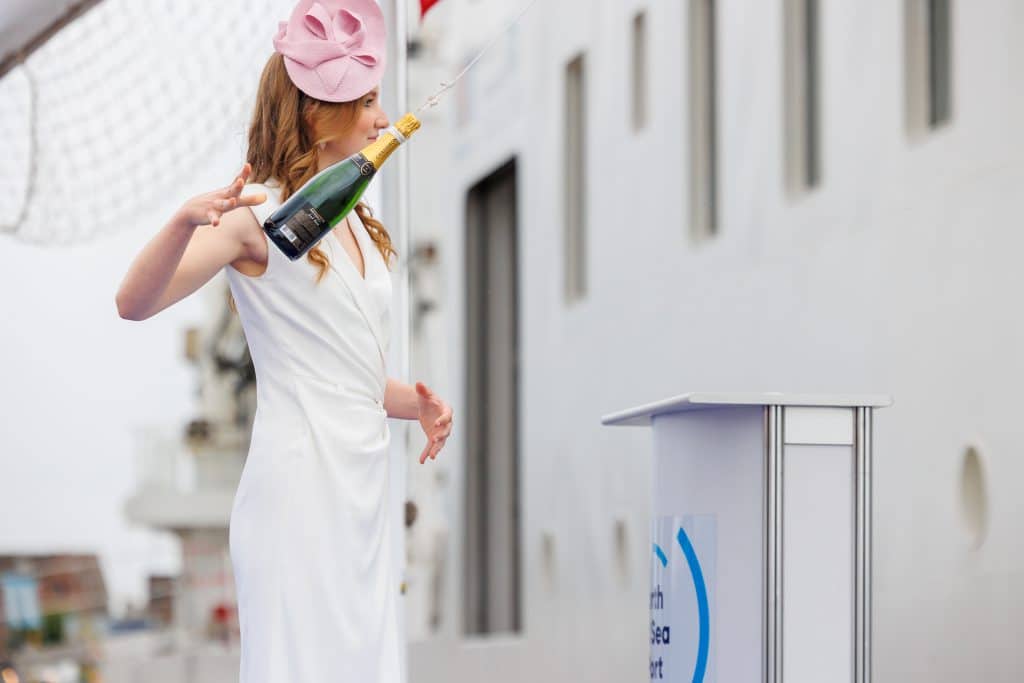 Princess Elisabeth Of Belgium Christens The Oceanographic Research Vessel Belgica In Ghent