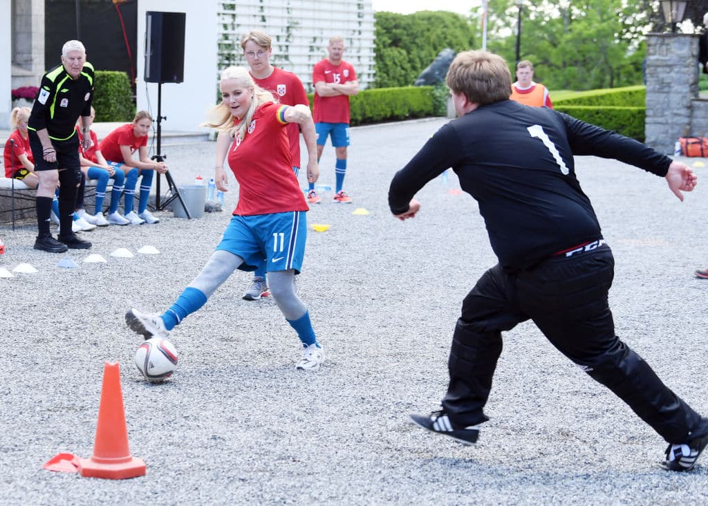 Norwegian Royals Play A Friendly Football Match At Skaugum Arena