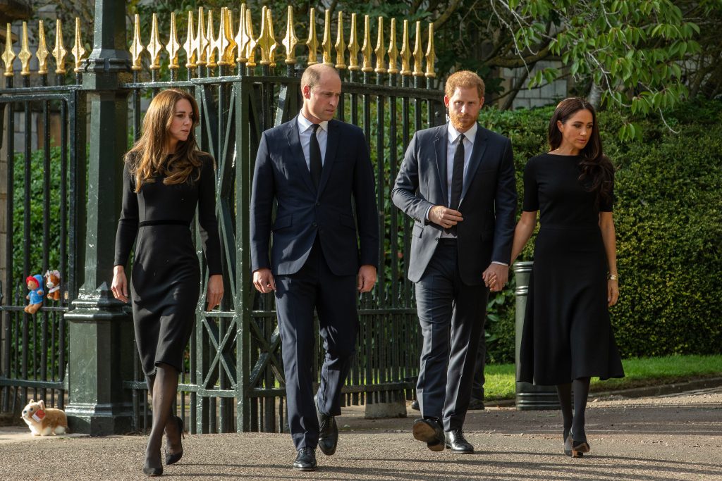 Prince And Princess Of Wales And Duke And Duchess Of Sussex Walkabout Outside Windsor Castle Windsor