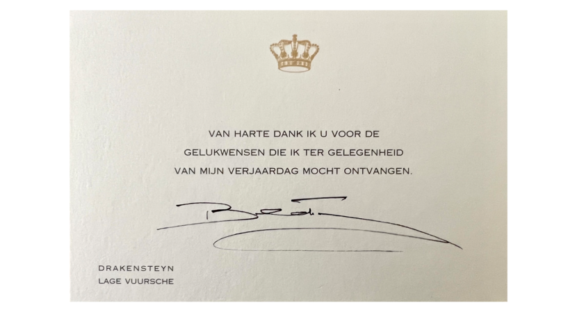 Bedankkaart Prinses Beatrix 2023 1