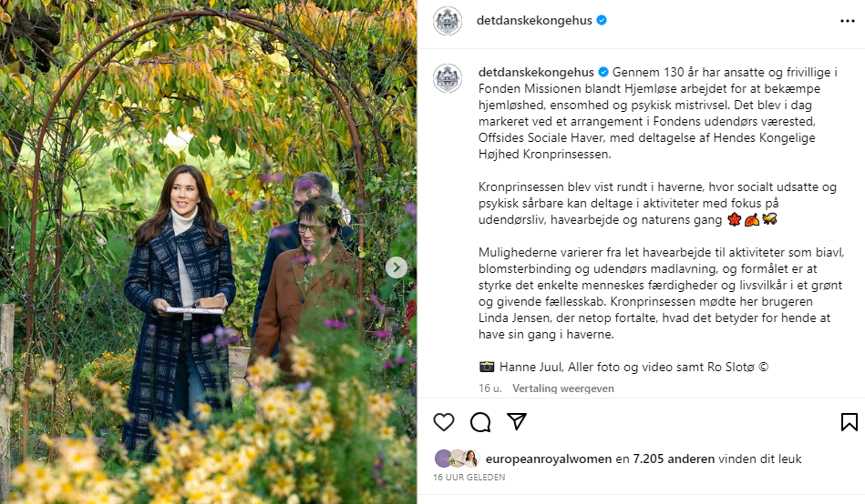 Screenshot Mary Bij Social Gardens Instagram Det Danske Kongehus 1
