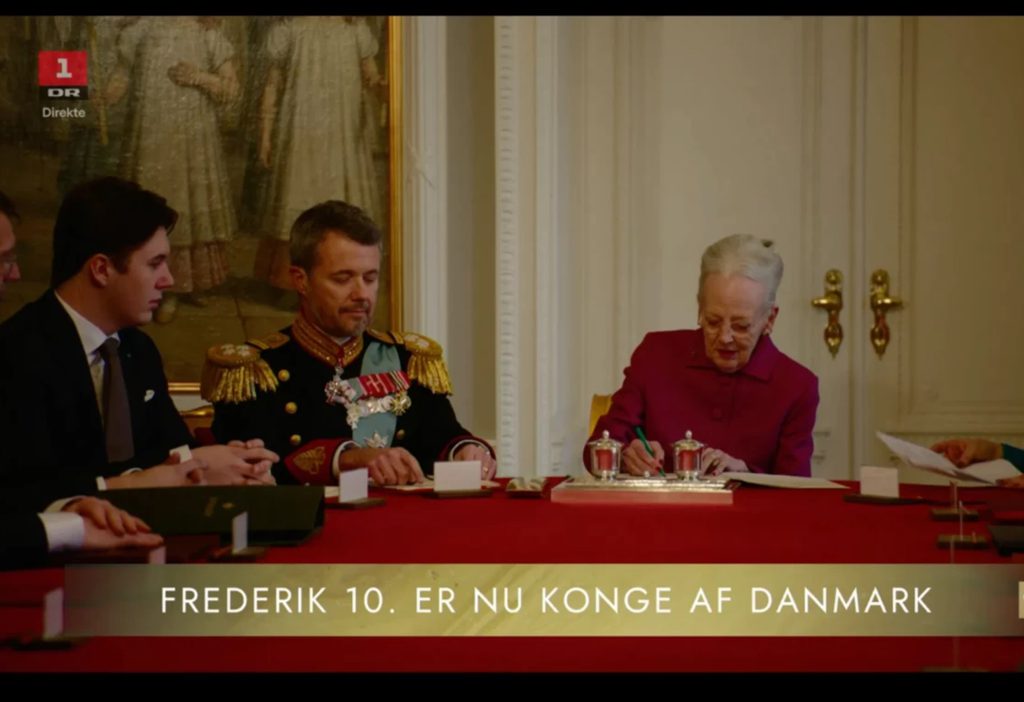 Frederik En Margrethe Zetten Handtekening Troonafstand Royalty Online