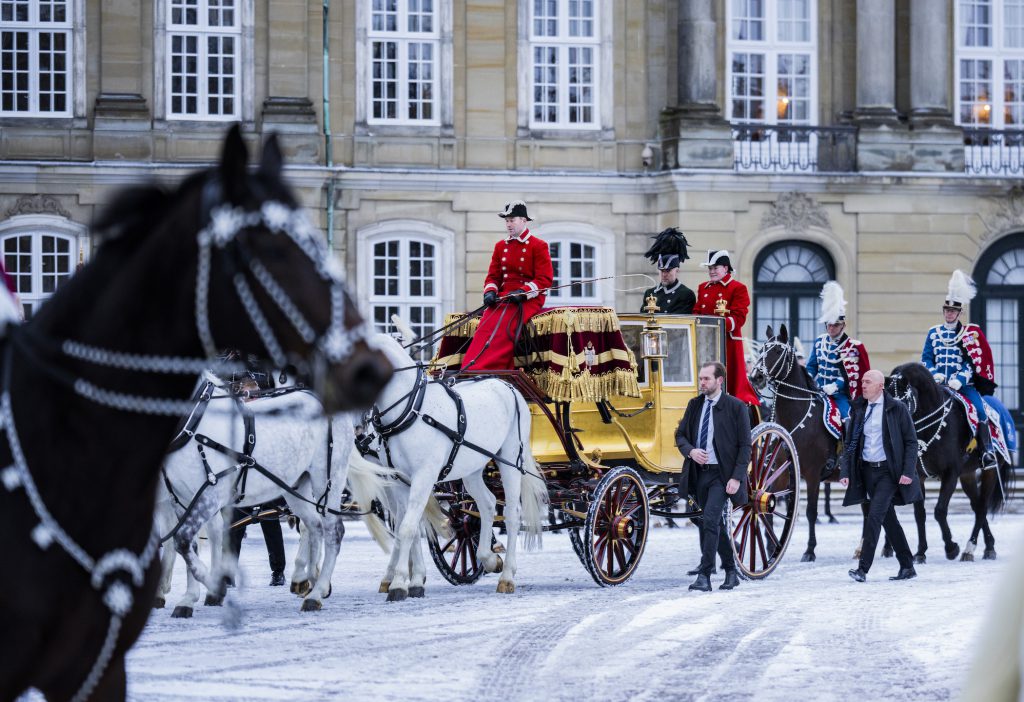 Queen Margrethe Ii Of Denmark Golden Carriage New Year's Ride