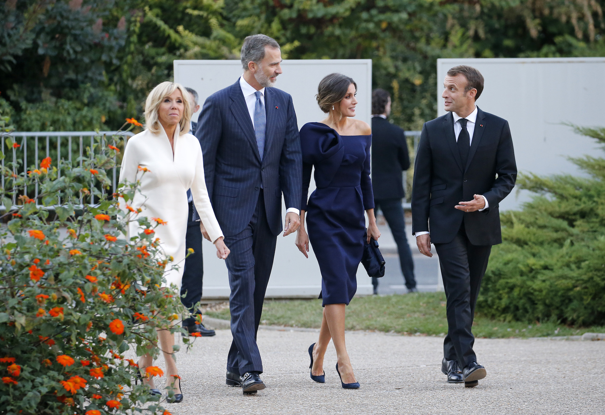 King Felipe Of Spain And Queen Letizia Of Spain Attend The "miro, La Couleur Des Reves" Exhibition At Grand Palais In Paris