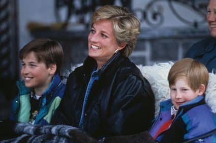Diana On Holiday With Sons William Harry