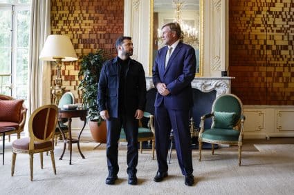 Audienties Op Paleis Inzake Navo Top (pool) Zelensky Koning Willem-Alexander