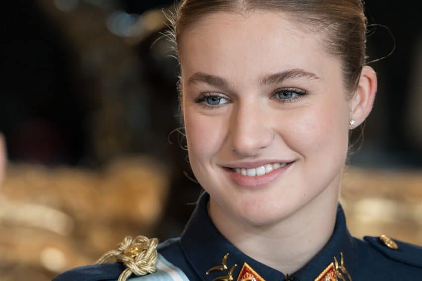 The King And Queen Of Spain And The Princess LEONOR Of Asturias Preside Over The Military Easter At The Royal Palace In Madrid
