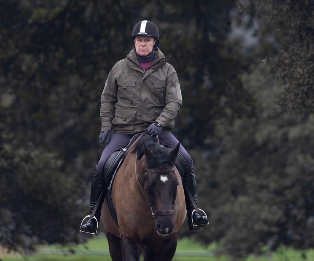 Andrew Mountbatten Windsor Riding With A Groom At Windsor Castle, Uk 26 Jan 2026