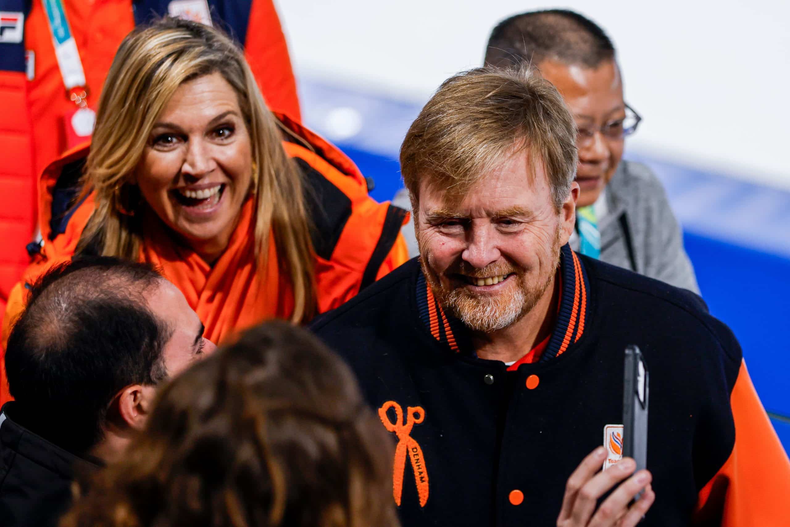 Olympische Winterspelen: koningin Máxima en koning Willem-Alexander bij Jutta Leerdam