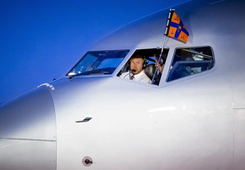 Willem-Alexander co-piloot Koningspaar Komt Aan Op Vliegveld Atlanta