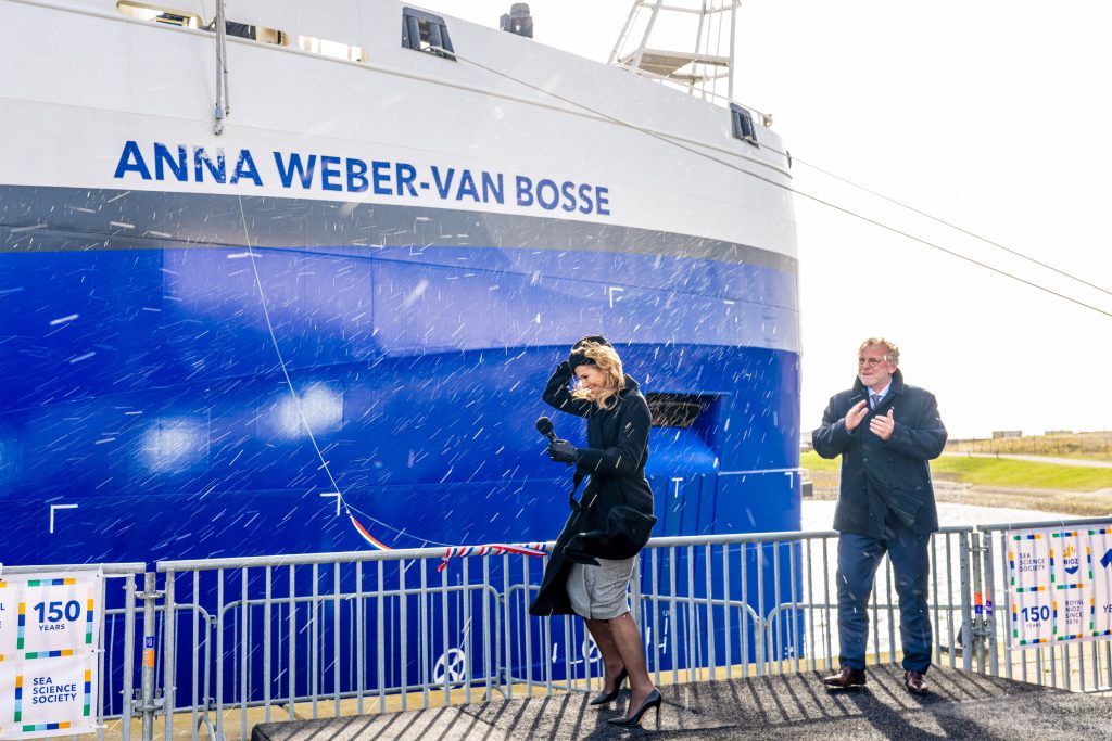 Koningin Maxima Bij De Doop Van Het Onderzoeksschip Anna Weber Van Bosse