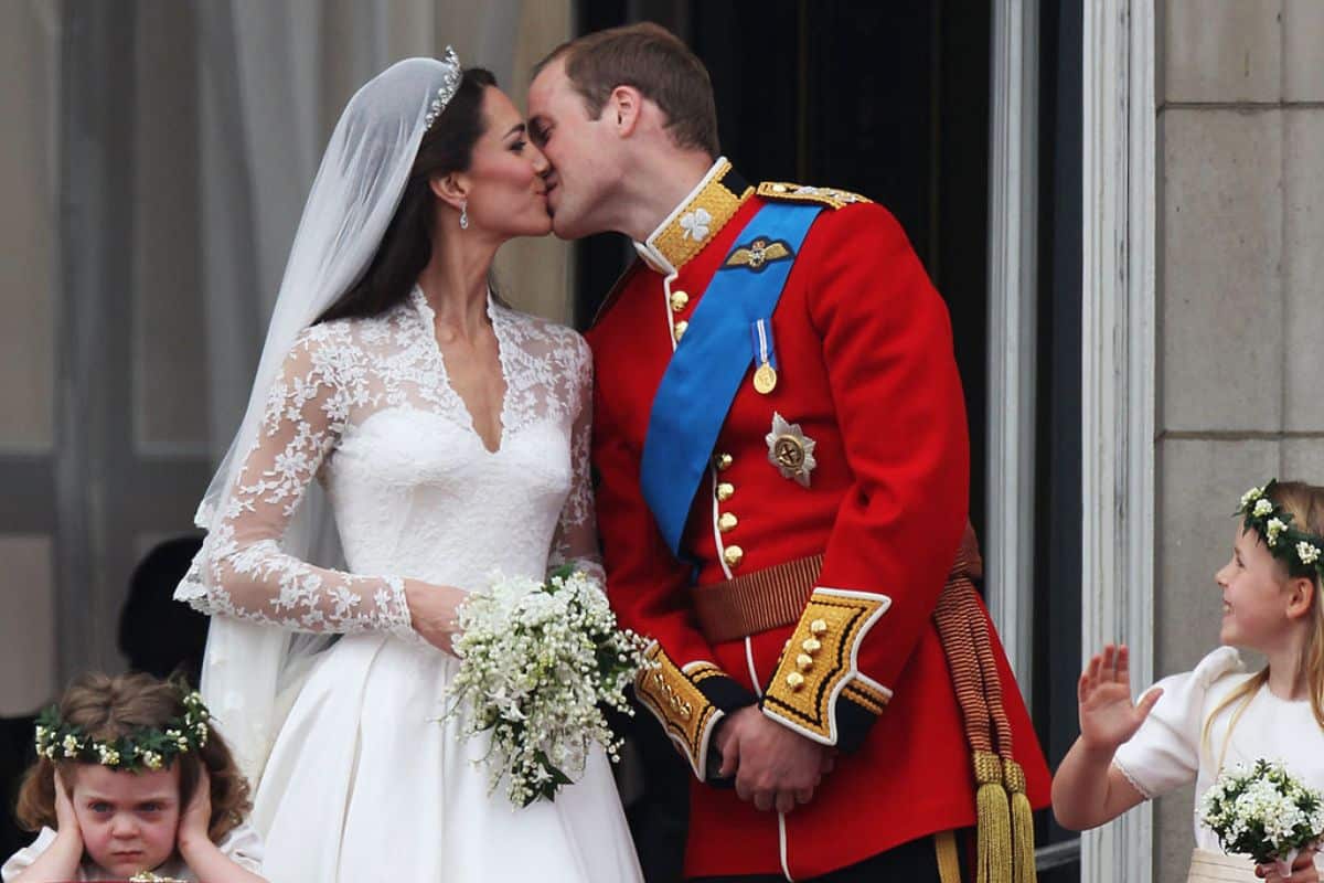 Prins William en prinses Kate tijdens hun bruiloft