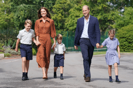 Prins William, prinses Catherine, prins George, prinses Charlotte en prins Louis Getty Images