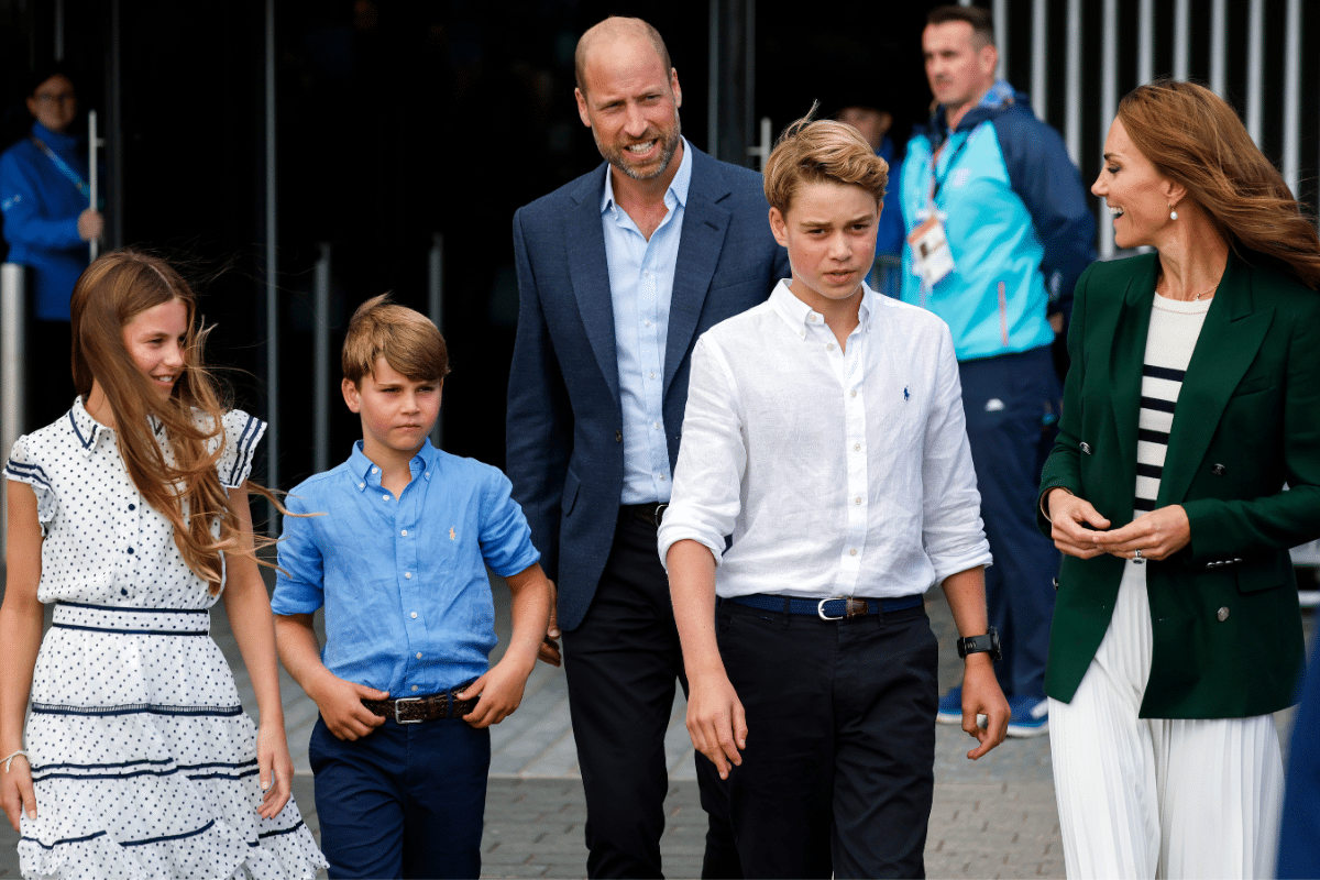 Prins William, prinses Catherine, prins George, prinses Charlotte en prins Louis Getty Images