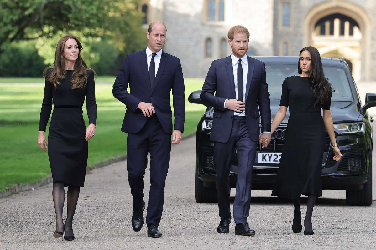 Prinses Catherine, prins William, prins Harry en Meghan Markle Getty Images