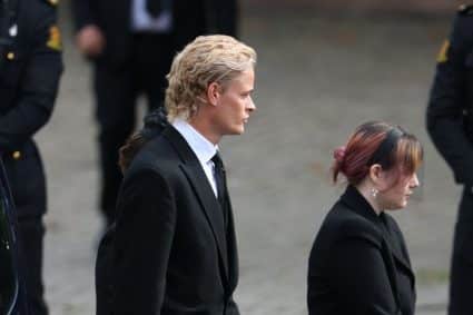 Marius Borg Høiby tijdens de uitvaart van koning Harald - ANP