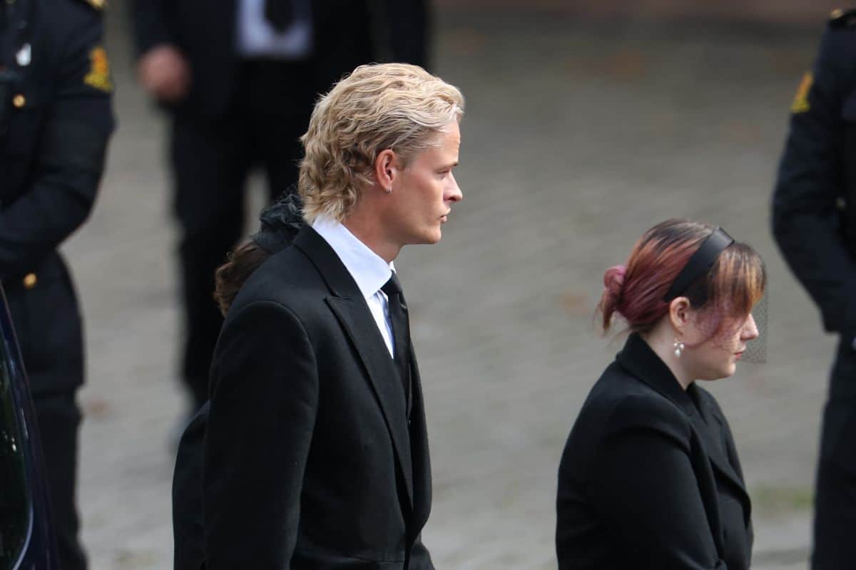 Marius Borg Høiby tijdens de uitvaart van koning Harald - ANP