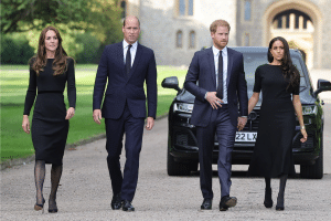 Prinses Catherine, prins William, prins Harry en Meghan Markle Getty Images
