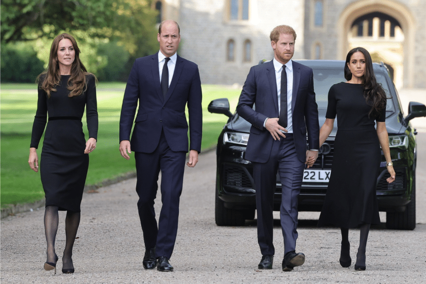 Prinses Catherine, prins William, prins Harry en Meghan Markle Getty Images