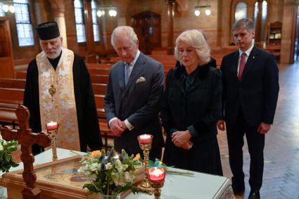 The Prince Of Wales And Duchess Of Cornwall Visit Ukrainian Catholic Cathedral