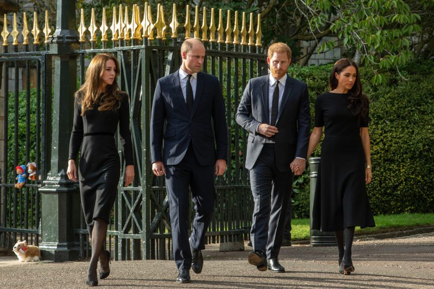 Prince And Princess Of Wales And Duke And Duchess Of Sussex Walkabout Outside Windsor Castle Windsor