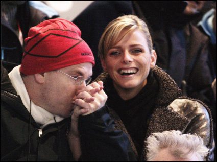Prince Albert Of Monaco With His New Girlfriend Charlene Wittstock At The Opening Ceremony Of The 2006 Winter Olympics In Torino, Italy On February 10, 2012